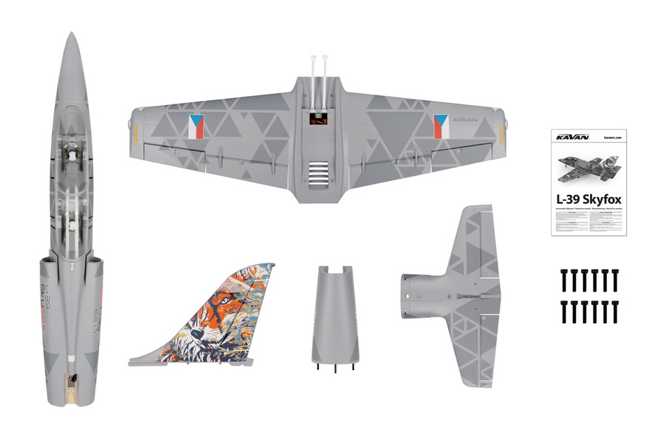 L-39 Skyfox 1088mm Gris PNP Kavan  Jet